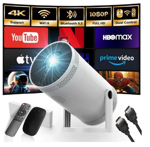 GENERICO Proyector Android 11 4K WiFi 6 Cine en Casa Portátil