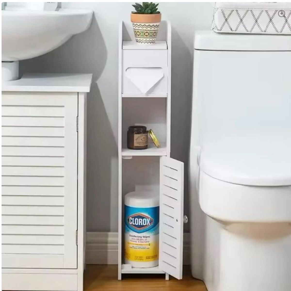 GENERICO - Estante de Baño Blanco 3 Compartimientos MDF