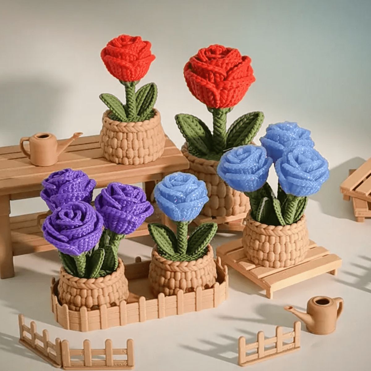 GENERICO - Pack Adorno Rosa - Estilo Tejido