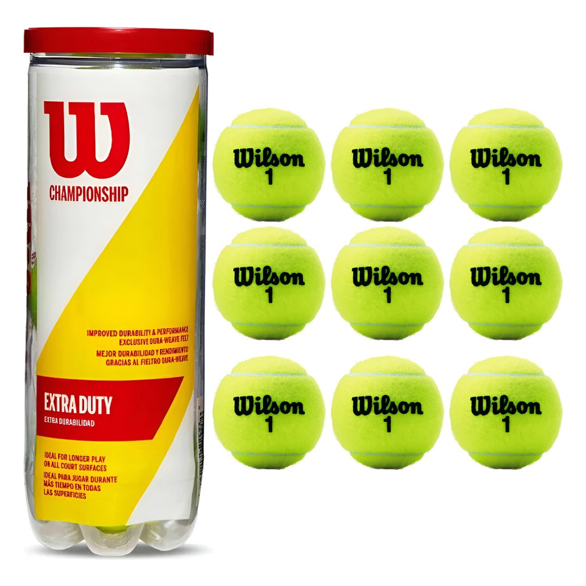 WILSON - Pelotas Tenis Wilson Championship Extra Duty 3 Tarros 9 Unid