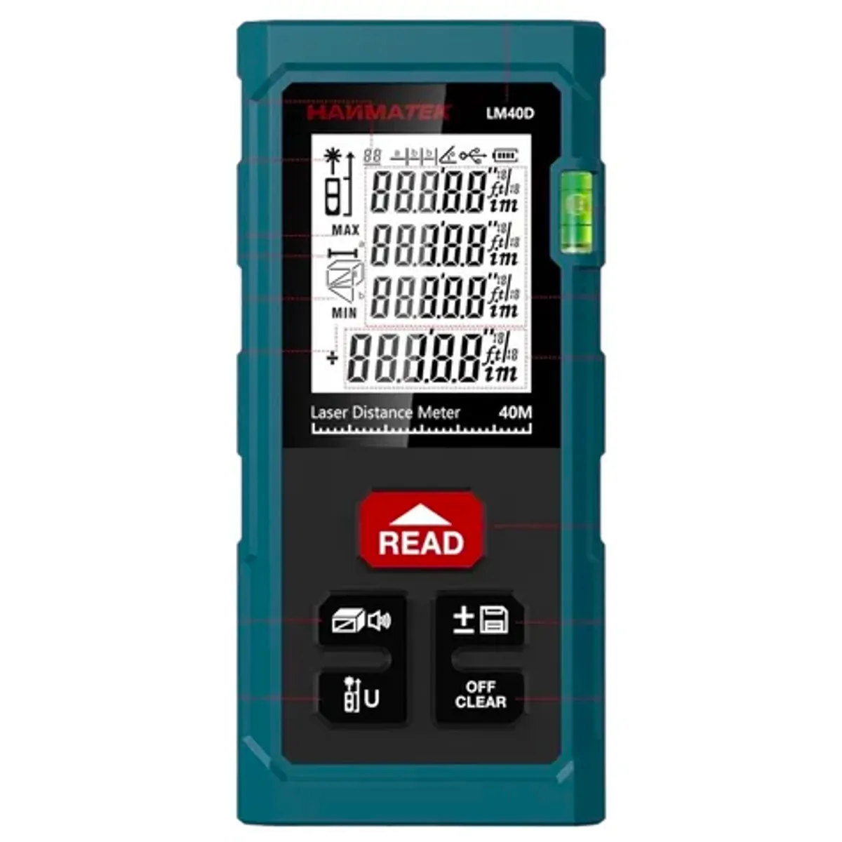 GENERICO - Medidor Huincha Laser 40 Mts + Bolso