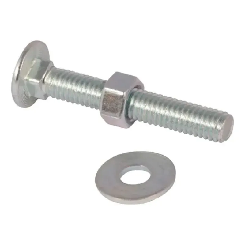 METALFER - Pack Perno Coche 3 /8 x 1 Zn+tuerca +golilla Plana Cte (100 Un)