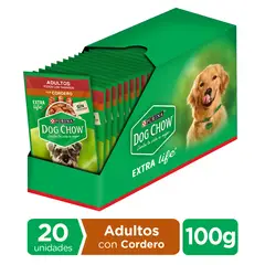 DOG CHOW - Pack X20 Alimento húmedo DOG CHOW® Adultos Cordero 100g