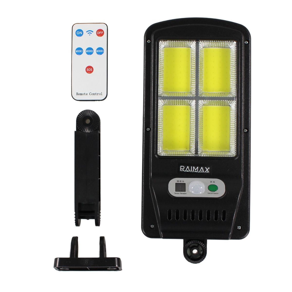 GENERICO - Foco Solar 50W IP65 4 Paneles LED Con Sensor Raimax - SC