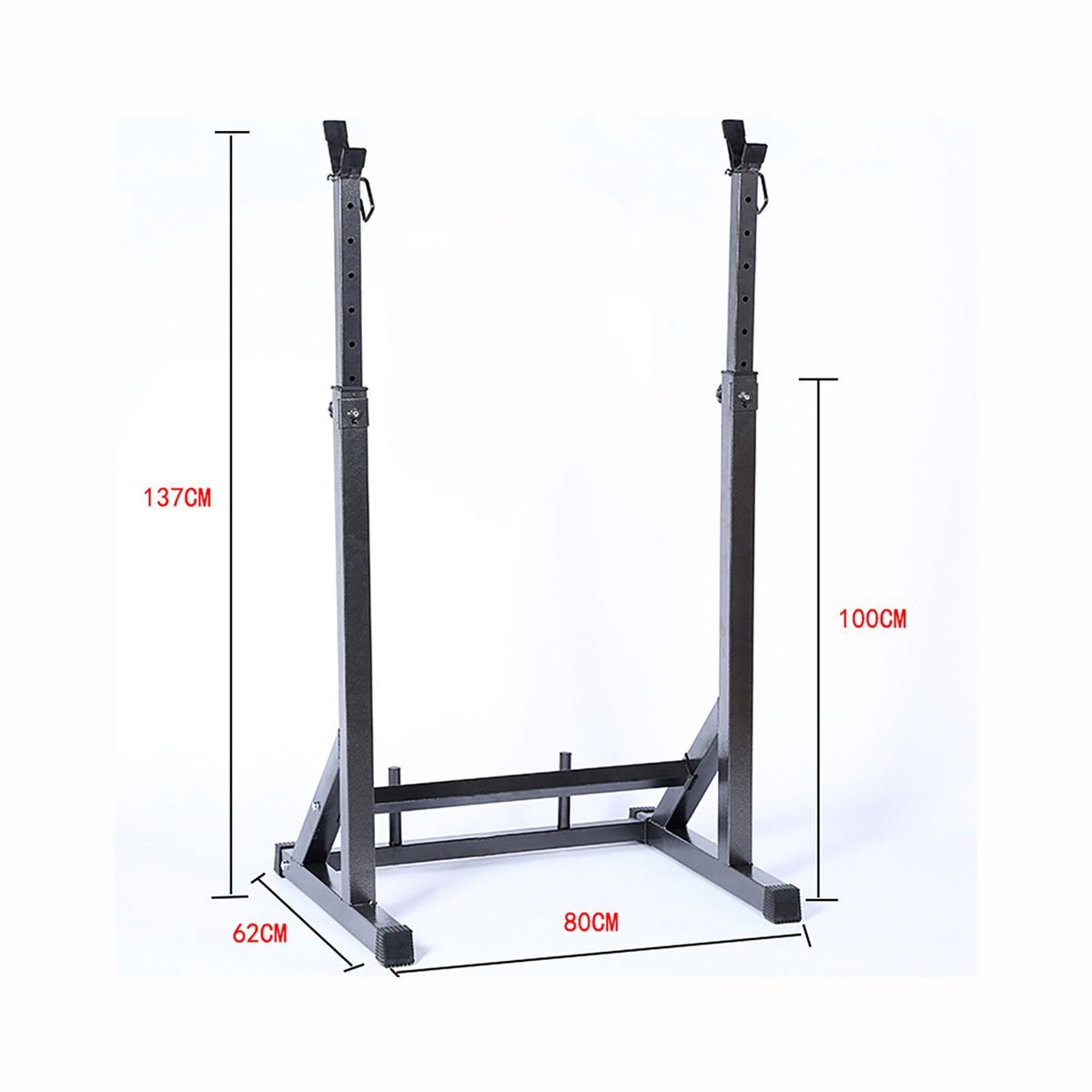 GENERICO - Rack de Sentadillas Acero Reforzado 300KG con Porta Discos