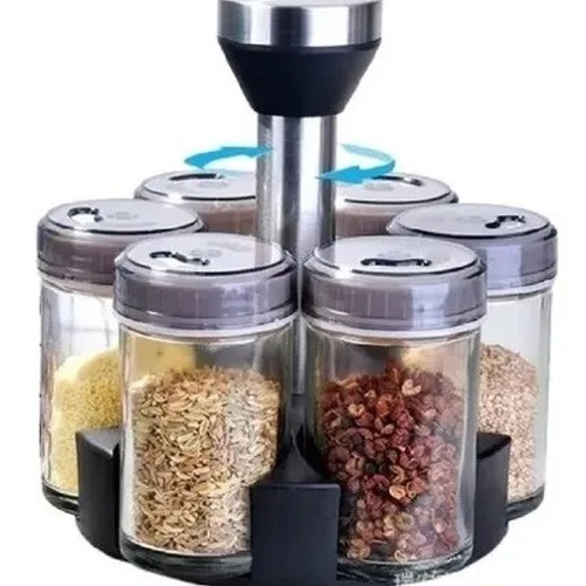 GENERICO - Base Condimentero Giratorio De 6 Especiero Para Cocina 360°