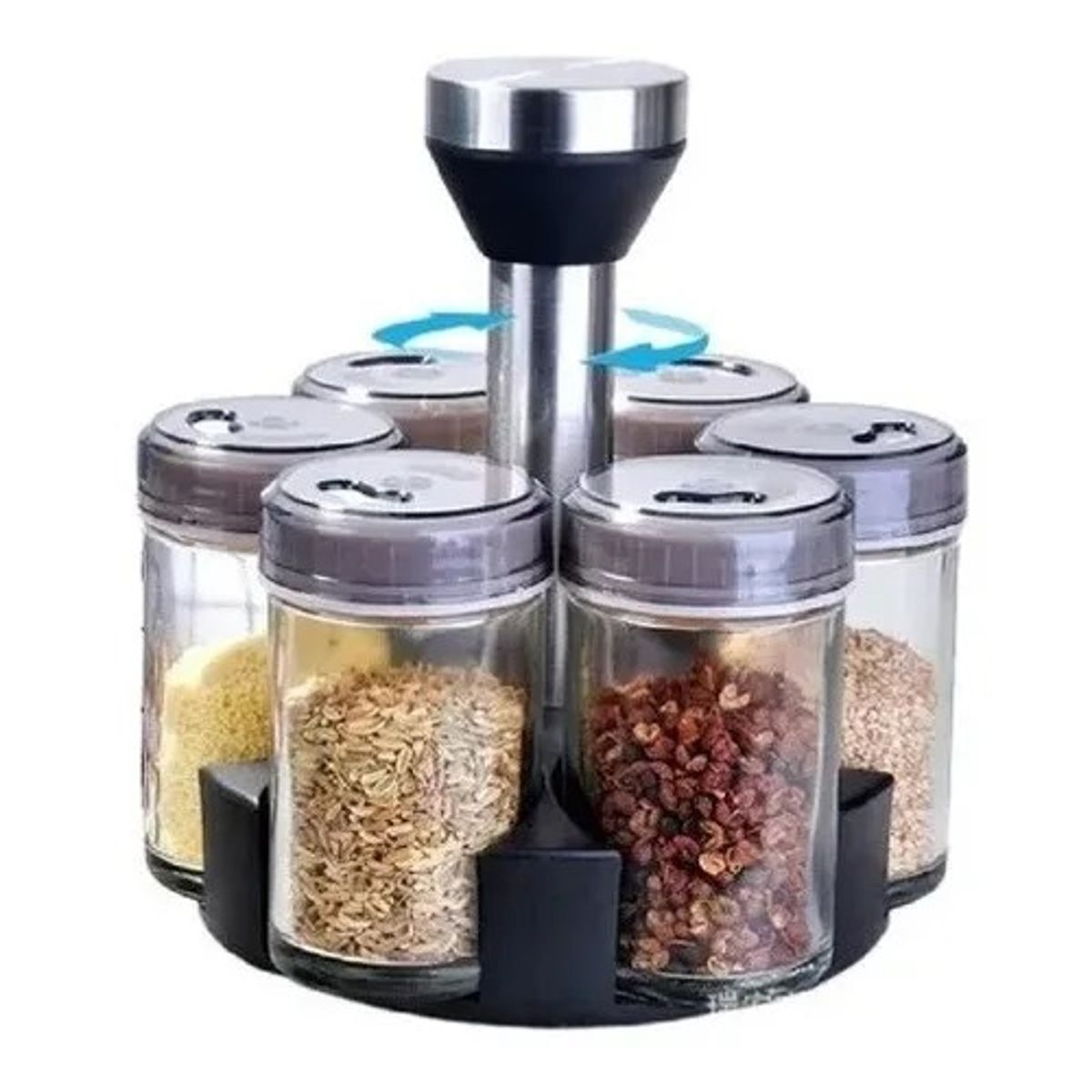 GENERICO - Base Condimentero Giratorio De 6 Especiero Para Cocina 360°