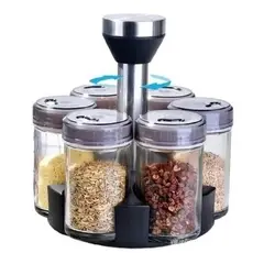 GENERICO - Base Condimentero Giratorio De 6 Especiero Para Cocina 360°