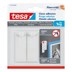 TESA - Pack 4 Blíster Clavo Adhesivo Removible Pared Yeso 1kg