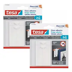 TESA - Pack 2 Blíster Adhesivo Papel Mural Pared Yeso 2kg