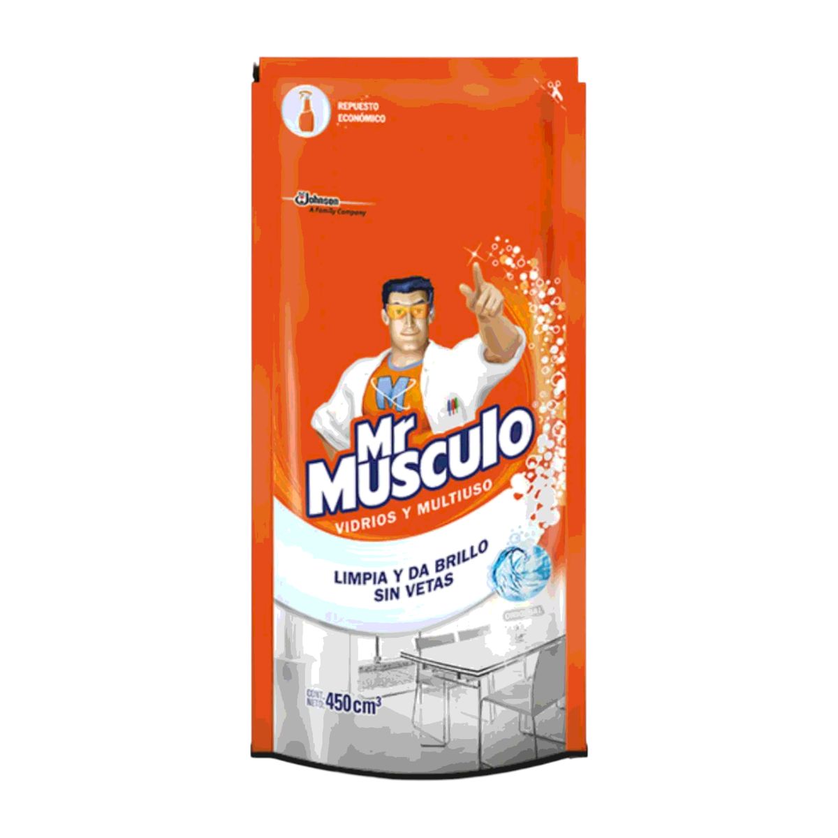 MR MUSCULO - Mr. Músculo Limpia Vidrios Multiuso Recarga 450 Cc