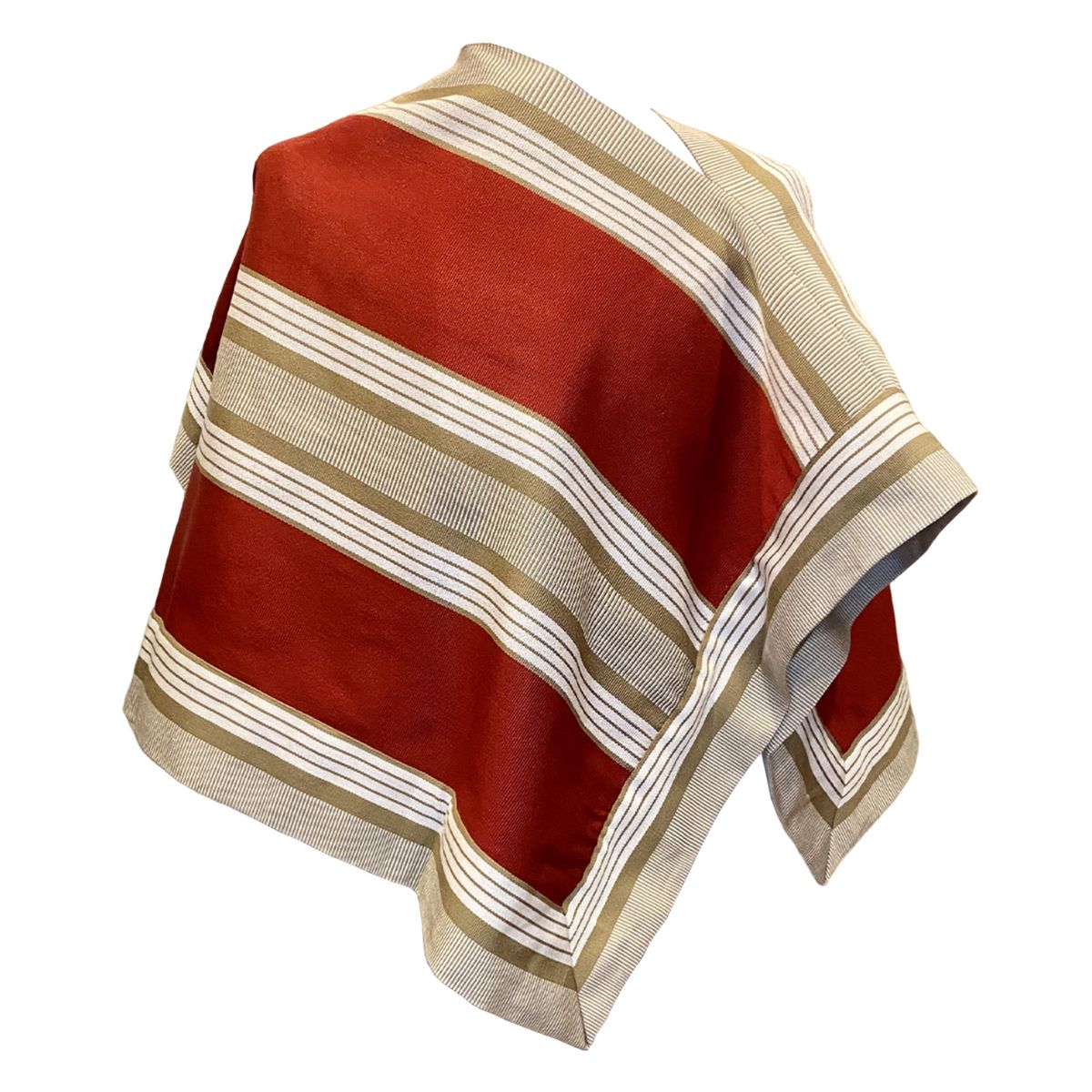 CORRALERO SASTRERIA - Manto huaso Lana nacional telar  beige- terracota