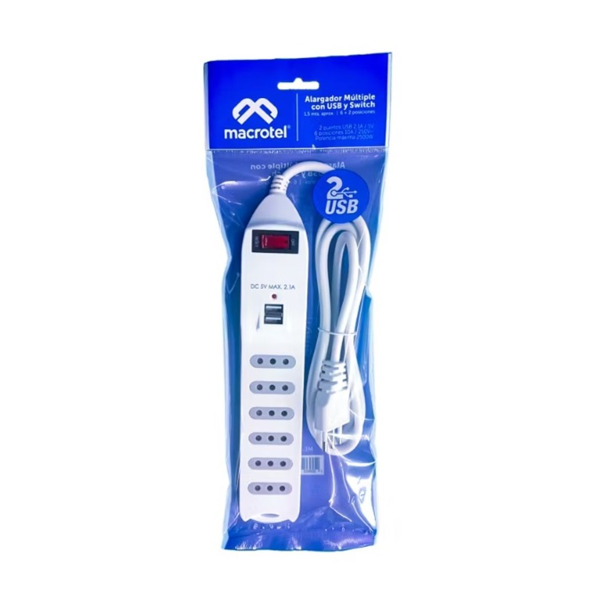 MACROTEL - Alargador Extension Macrotel 15 Metros Color Blanco Modelo ME-3706