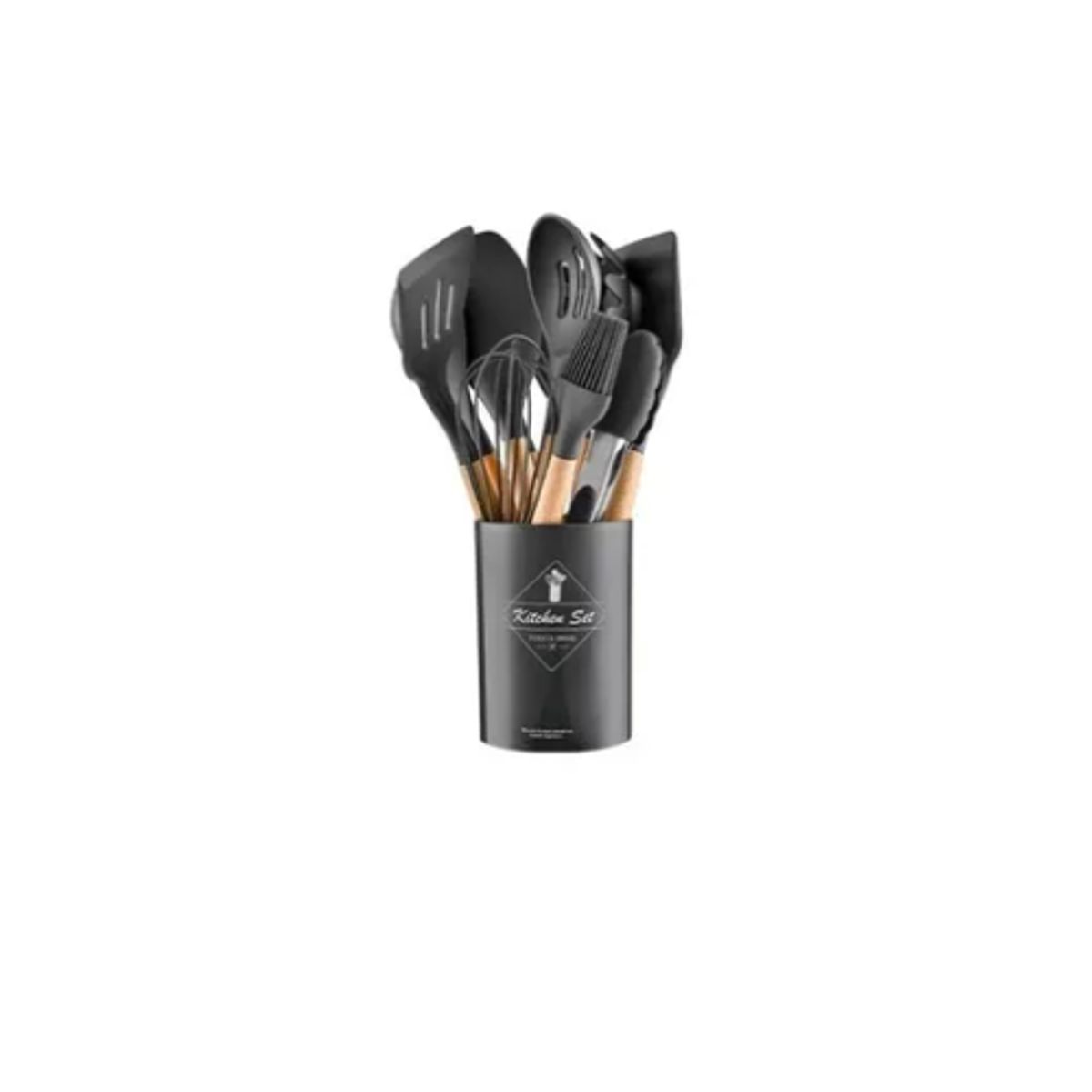 GENERICO - Set Utensilios De Cocina Negro 12 Piezas