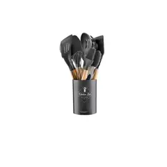 GENERICO - Set Utensilios De Cocina Negro 12 Piezas