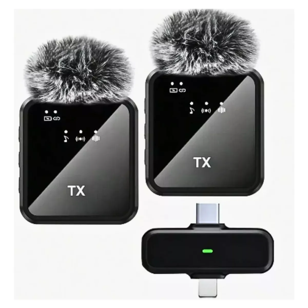 GENERICO - Pack X2 Microfonos Inalambrico Dual Para iPhone Y Android