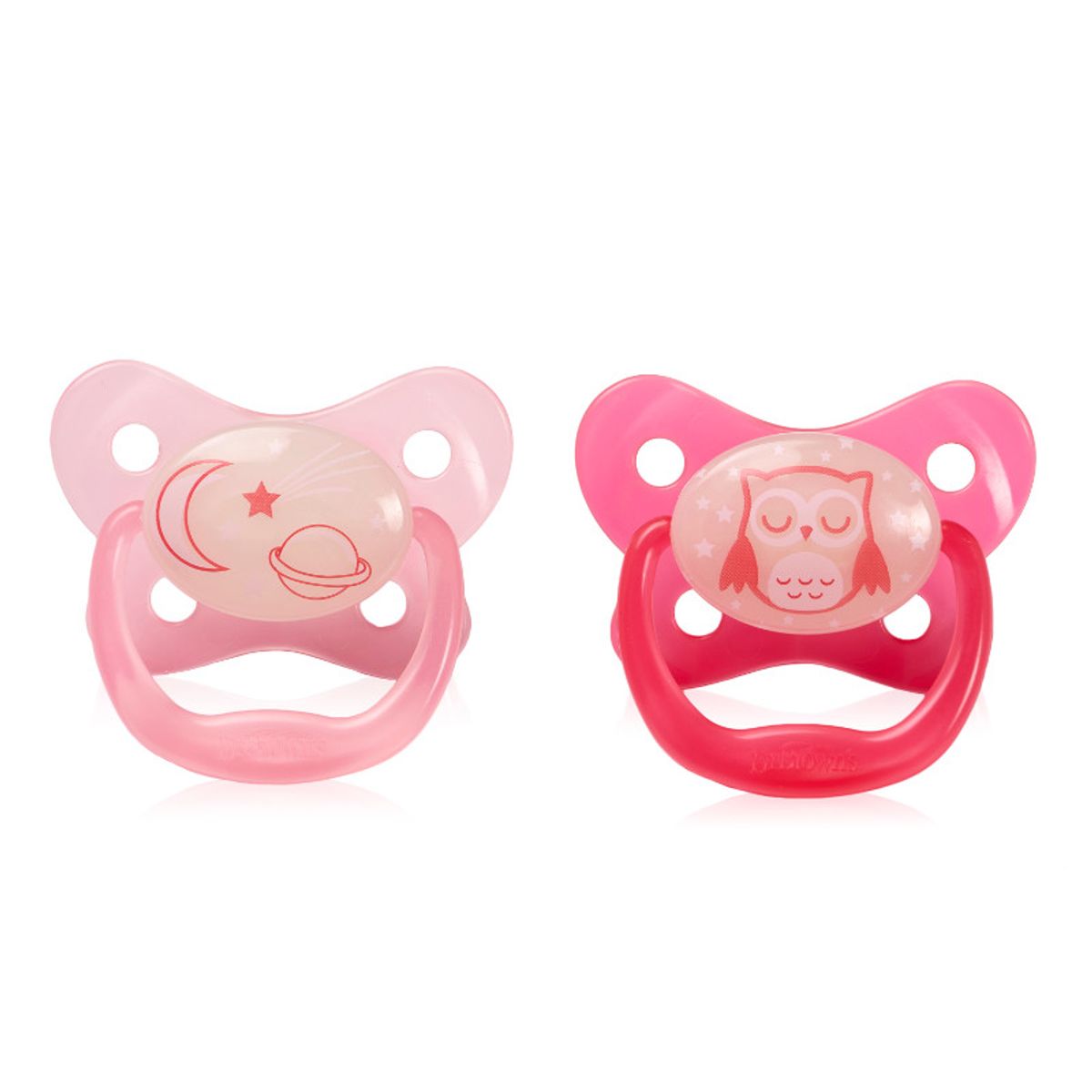 DR BROWN'S - Pack 2 Chupetes Prevent Noche Dr Brown´s 6-12meses Rosa