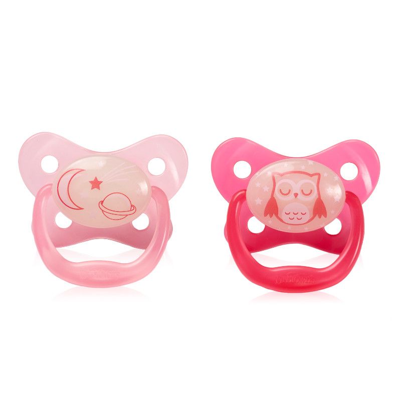 DR BROWN'S - Pack 2 Chupetes Prevent Noche Dr Brown´s 6-12meses Rosa