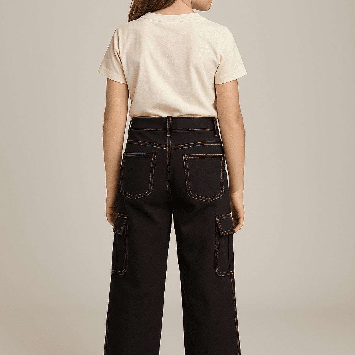 KIBOU - Pantalón Jeans Cargo Niña Moda Urbana