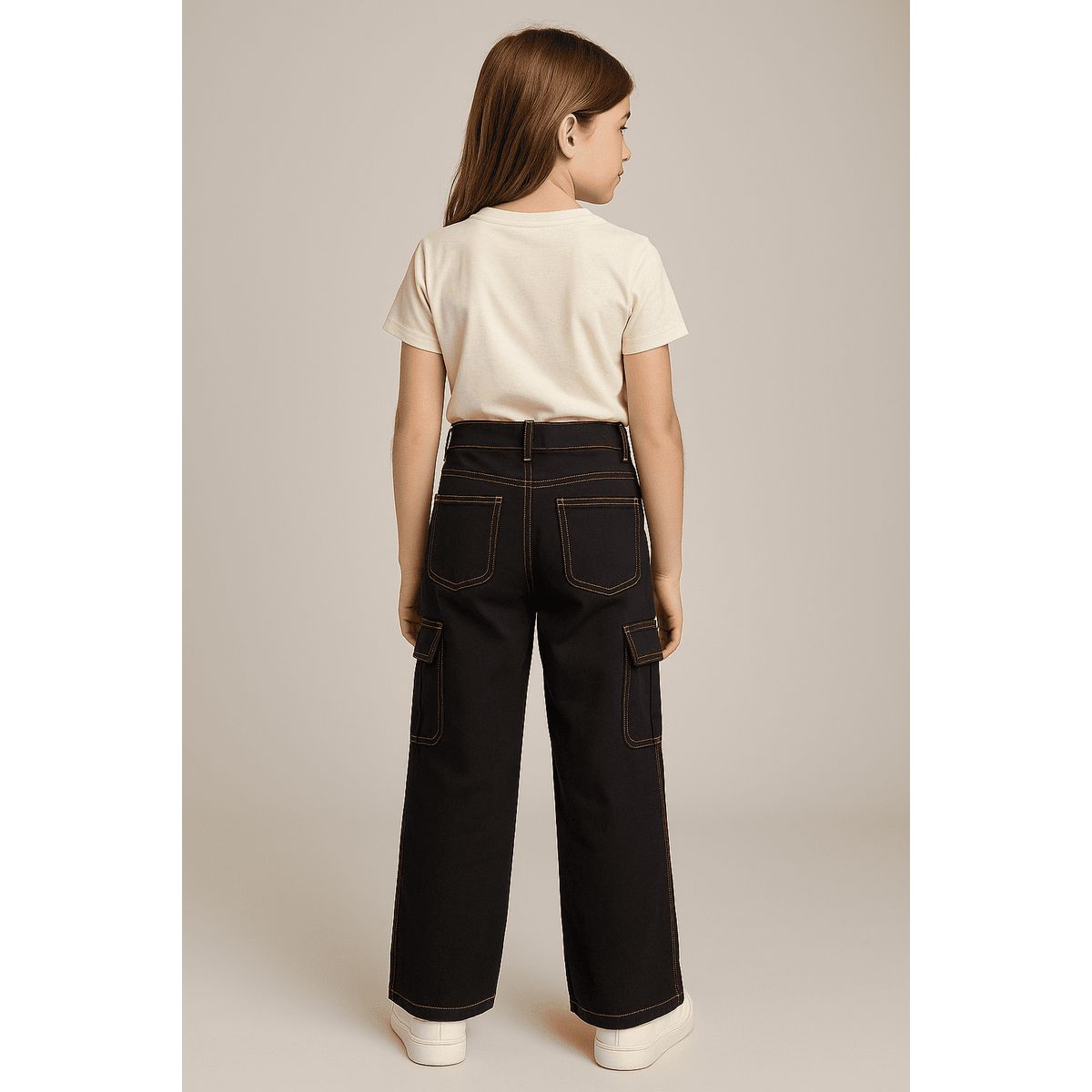 KIBOU - Pantalón Jeans Cargo Niña Moda Urbana