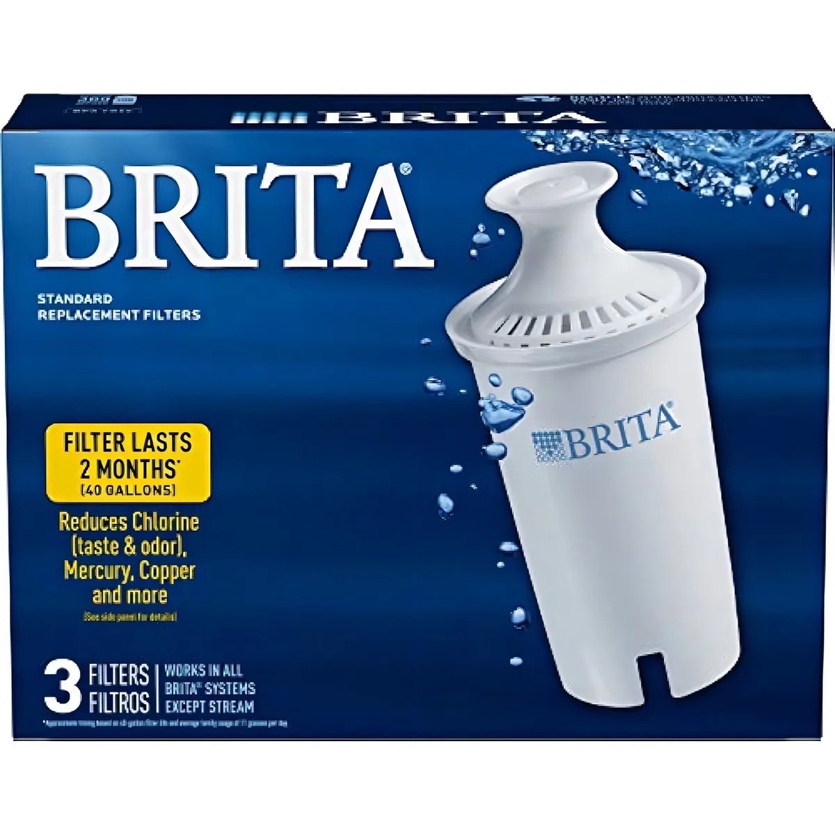 BRITA - Filtro De Agua De Repuesto Brita Para Jarras 3 Count