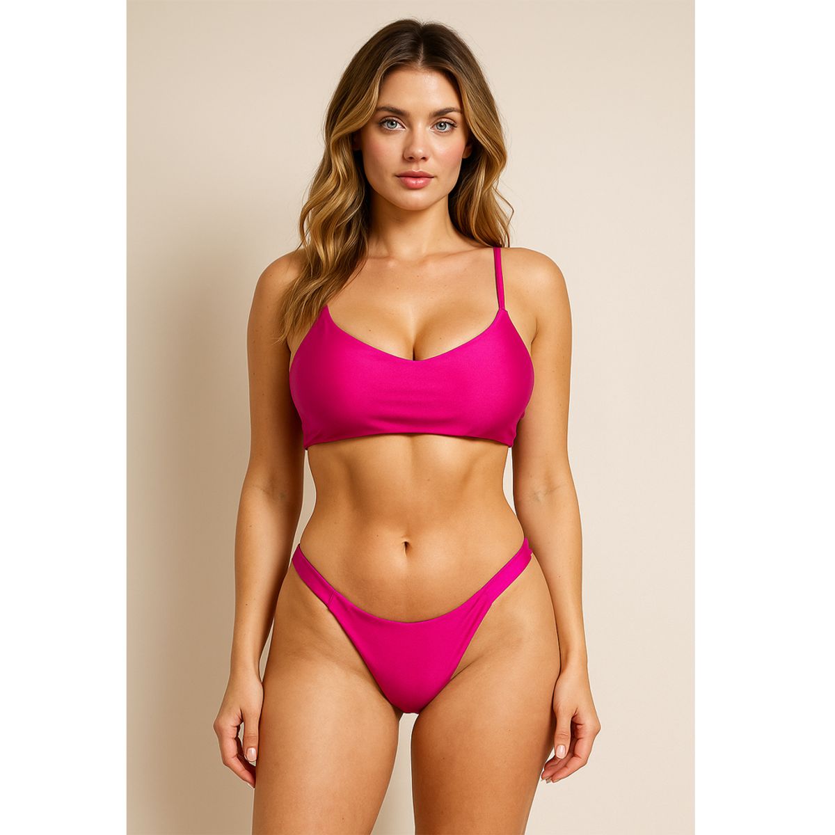 CREA PRINT - Traje de Baño Bikini Mod AMAZONA Top estilo deportivo