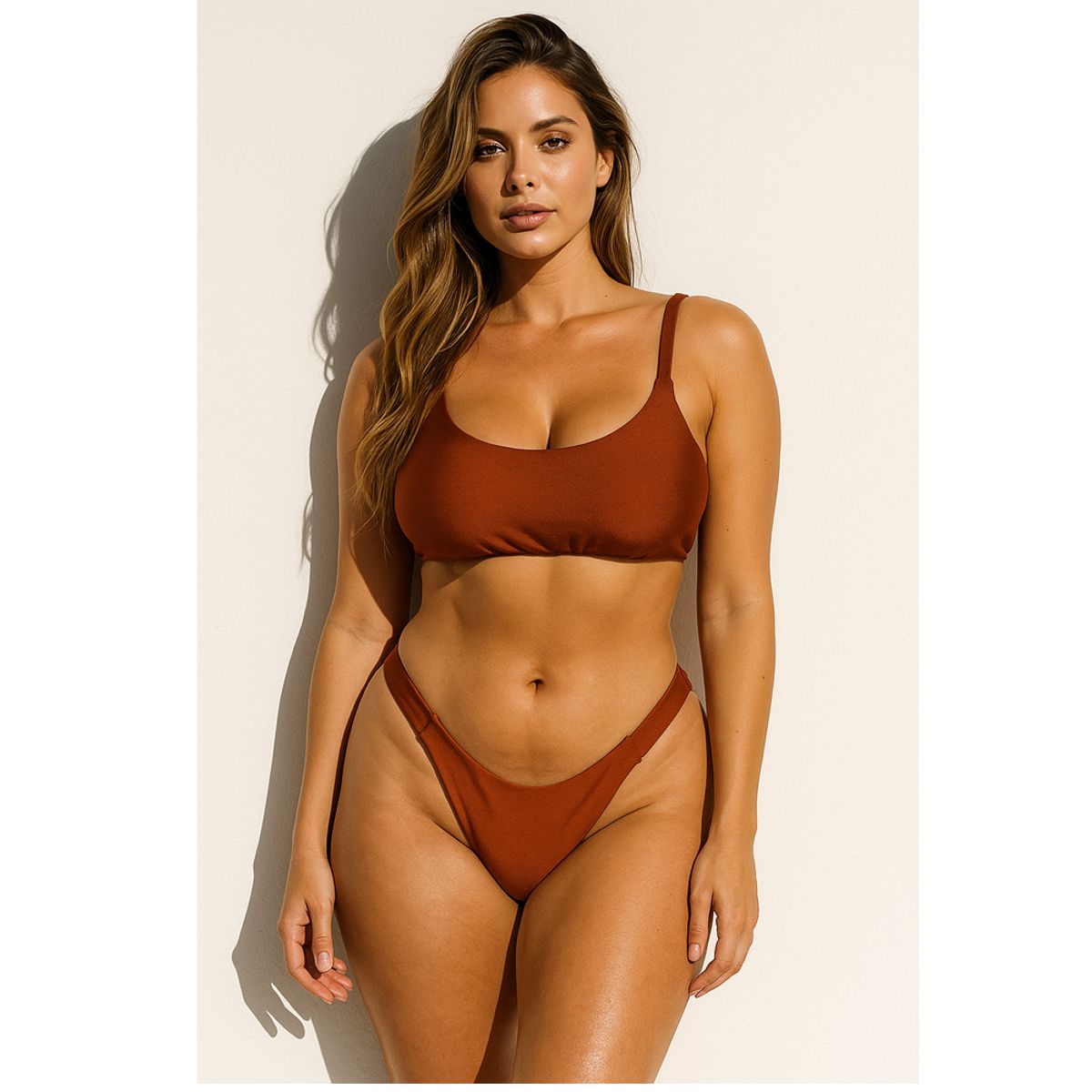 CREA PRINT - Traje de Baño Bikini Mod AMAZONA Top estilo deportivo