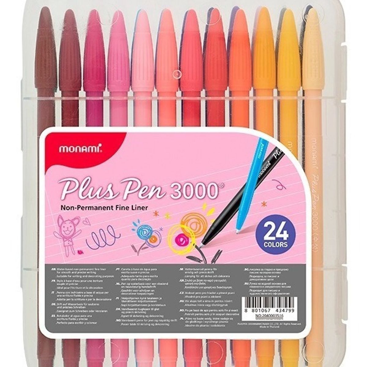 MONAMI - Set Marcadores Monami Plus Pen 3000 24 Colores