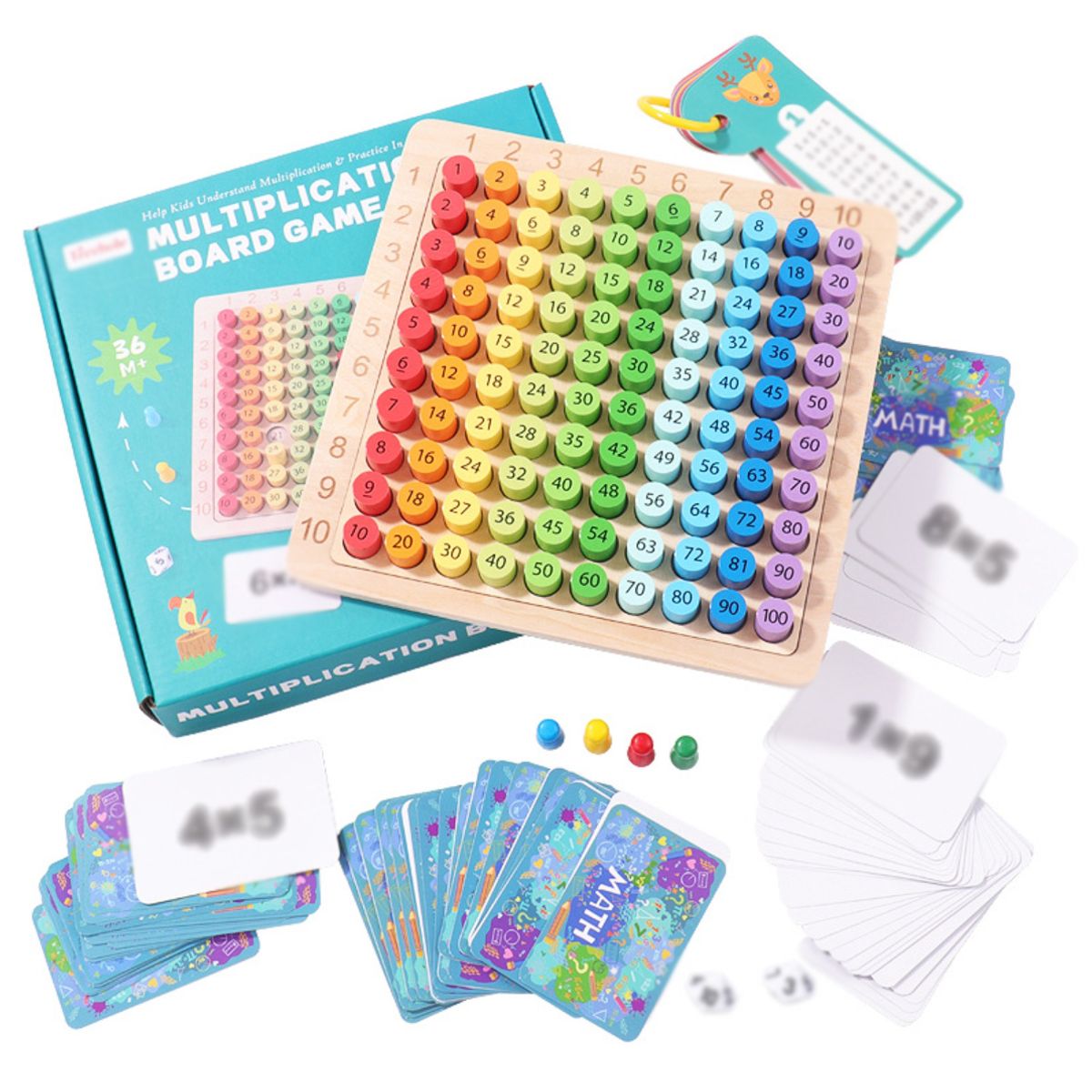 KINDA NICE - Tablero Didactico Tabla De Multiplicar Juego Montessori