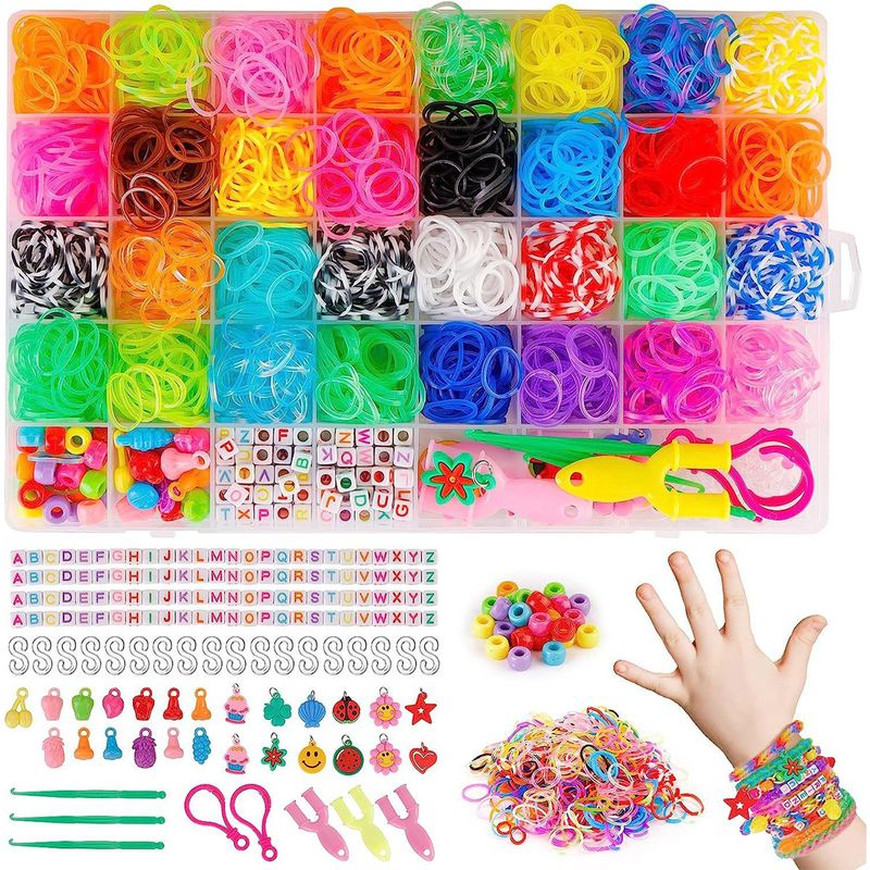 KINDA NICE - Kit Para Hacer Pulseras De Elástico 30 Colores 2500uds