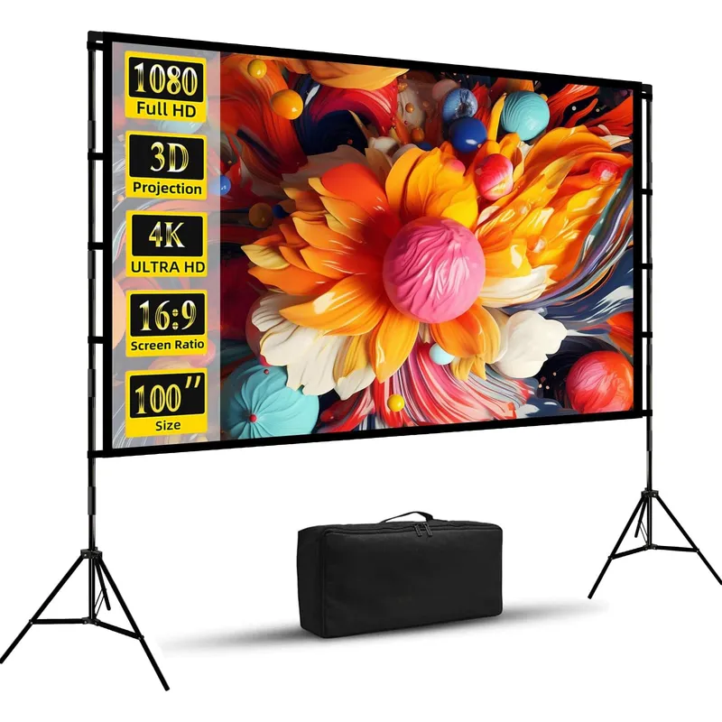 BLUEDREAMER - Telón Mural Portátil Para Proyector 100" Bluedreamer