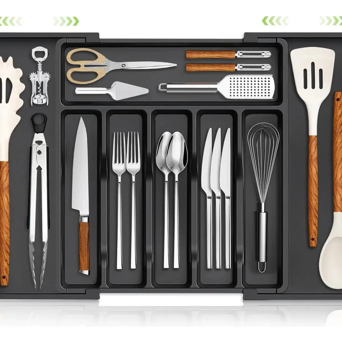 KUANGYE - Organizador Cubiertos Expandible,cubertero 8 Compartimentos