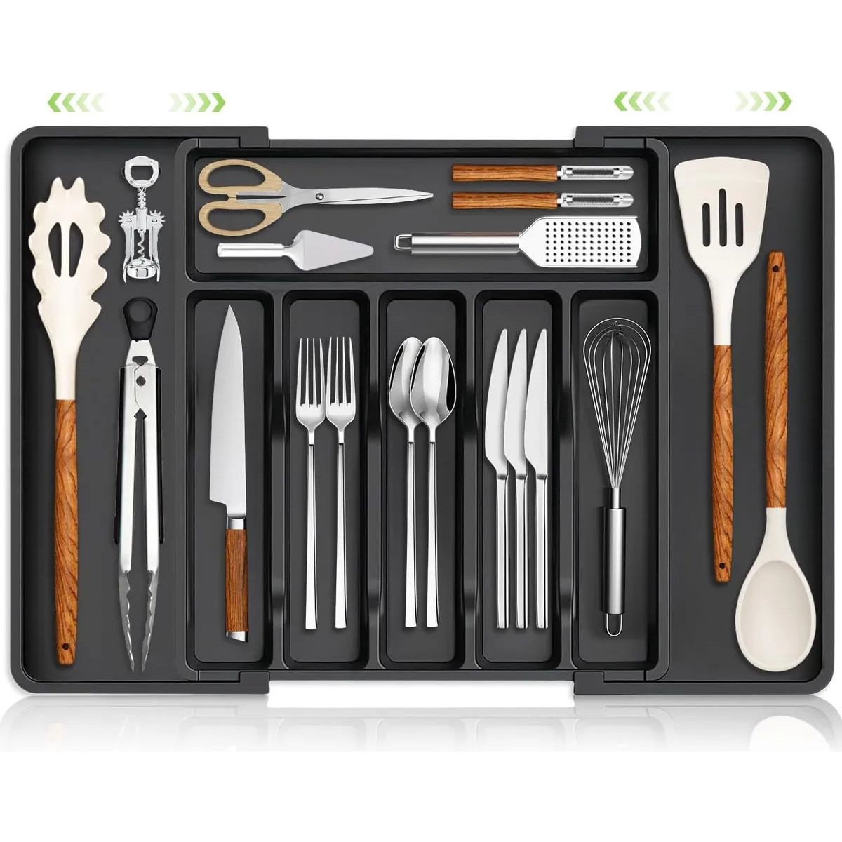 KUANGYE - Organizador Cubiertos Expandible,cubertero 8 Compartimentos