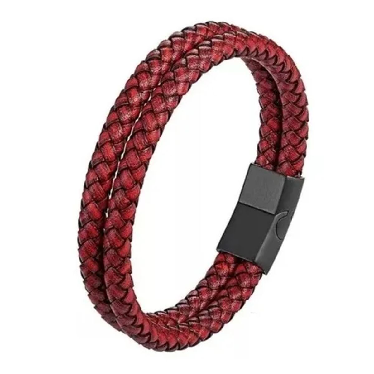 GENERICO - Pulsera De Cuero Rojo And Black Hombre Moda Masculina Royal Madriz