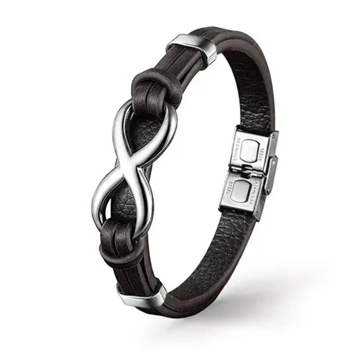 GENERICO - Pulsera De Cuero Infinito Black Hombre Mujer Royal Madriz