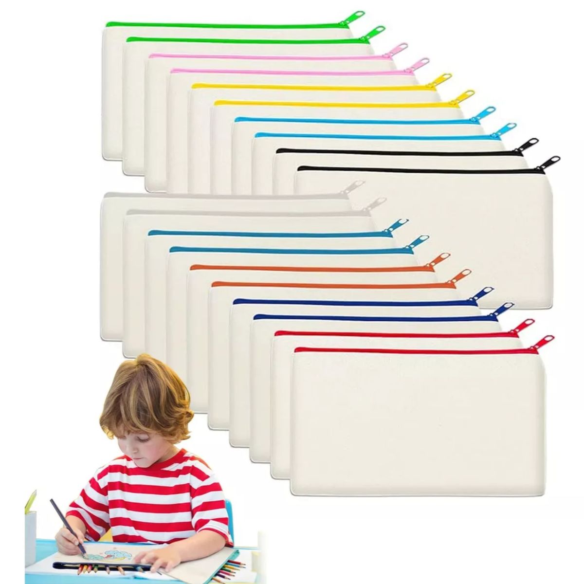 KINDA NICE - 20U Estuche para bolígrafos de Lienzo para sublimación