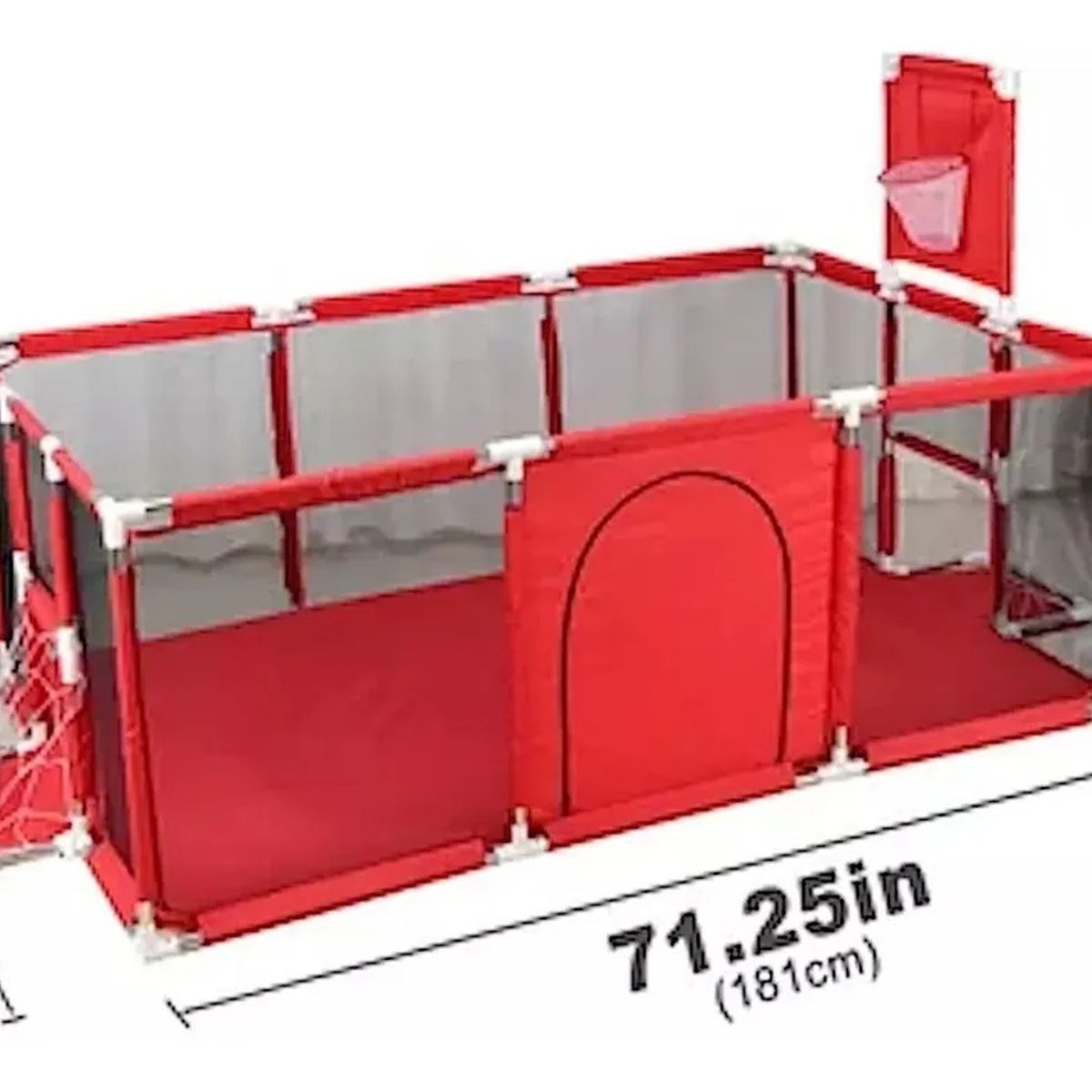 GENERICO - Corral Seguridad Bebes Con Aro De Basket 180cm Rojo