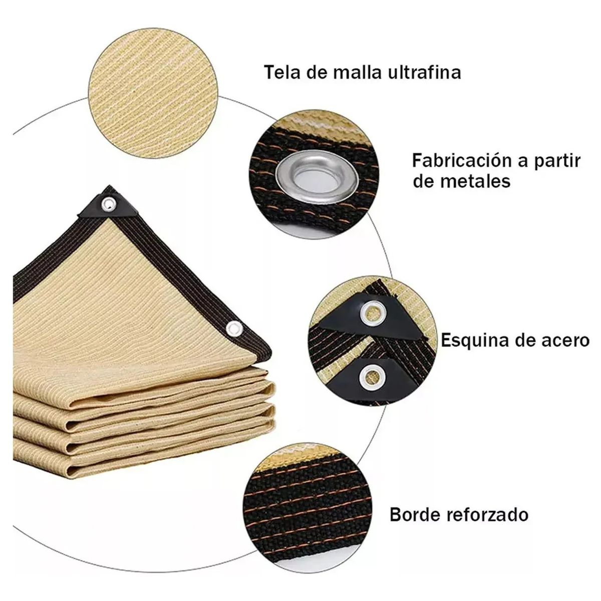 KUANGYE - Toldo Vela Terraza 5x4 Metros Lona Sombreadora Toldo Jardin