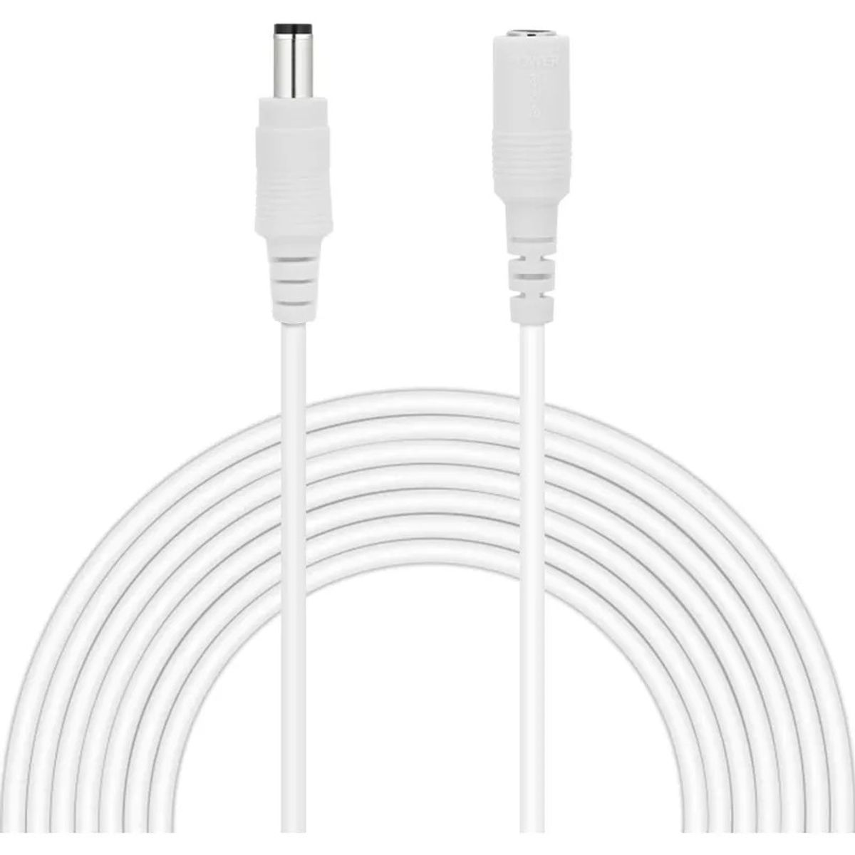 GENERICO - Cable Extension De Alimentación De 12v Para Camara 5 Metros Color blanco