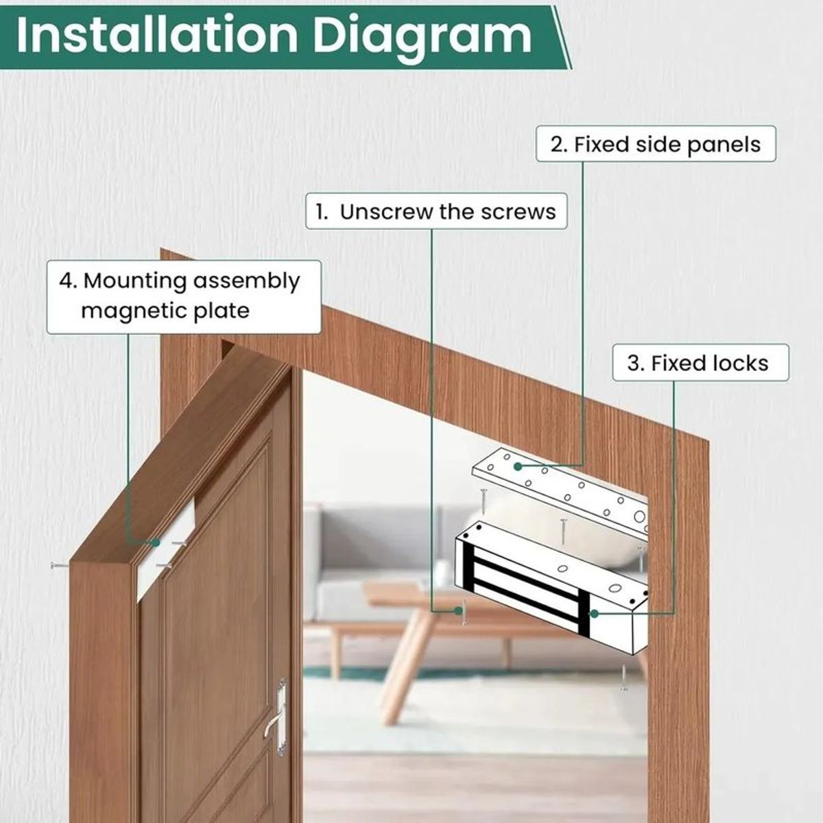 GENERICO - Cerradura Magnética Electromágnetica 180kg 12v