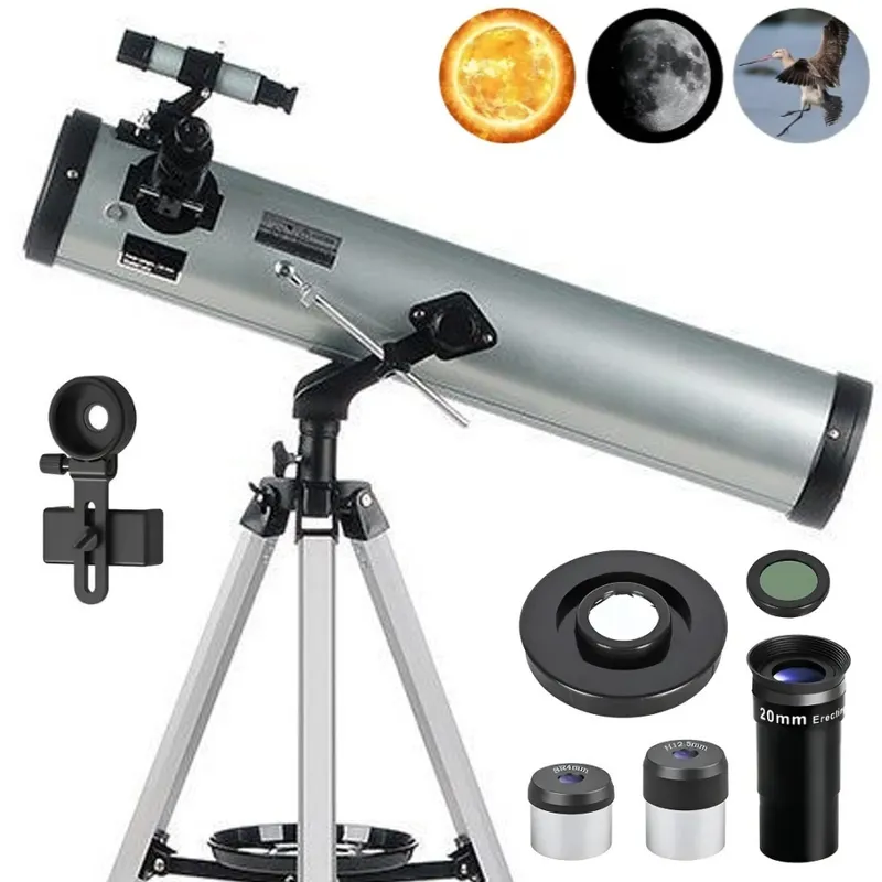 KUANGYE - Telescopio Astronómico Profesional Reflect Hd 700 Mm X 76mm