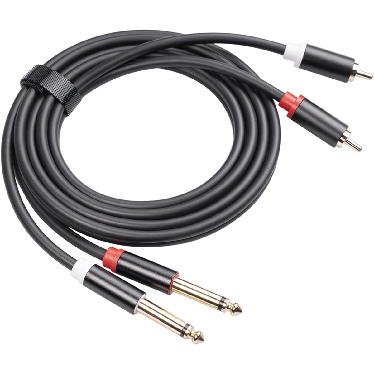 KUANGYE - Cable Audio Dual Rca Macho A Dual Plug 6.35 1.5 Metros
