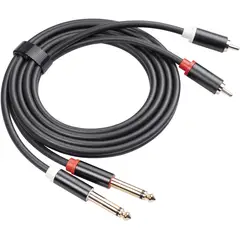 KUANGYE - Cable Audio Dual Rca Macho A Dual Plug 6.35 1.5 Metros