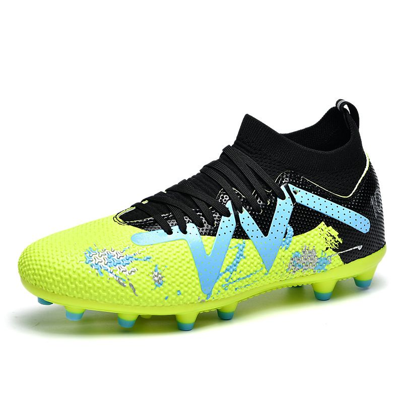 DANWEILE - Zapatos de fútbol antideslizantes con clavos largos para jóvenes Verde