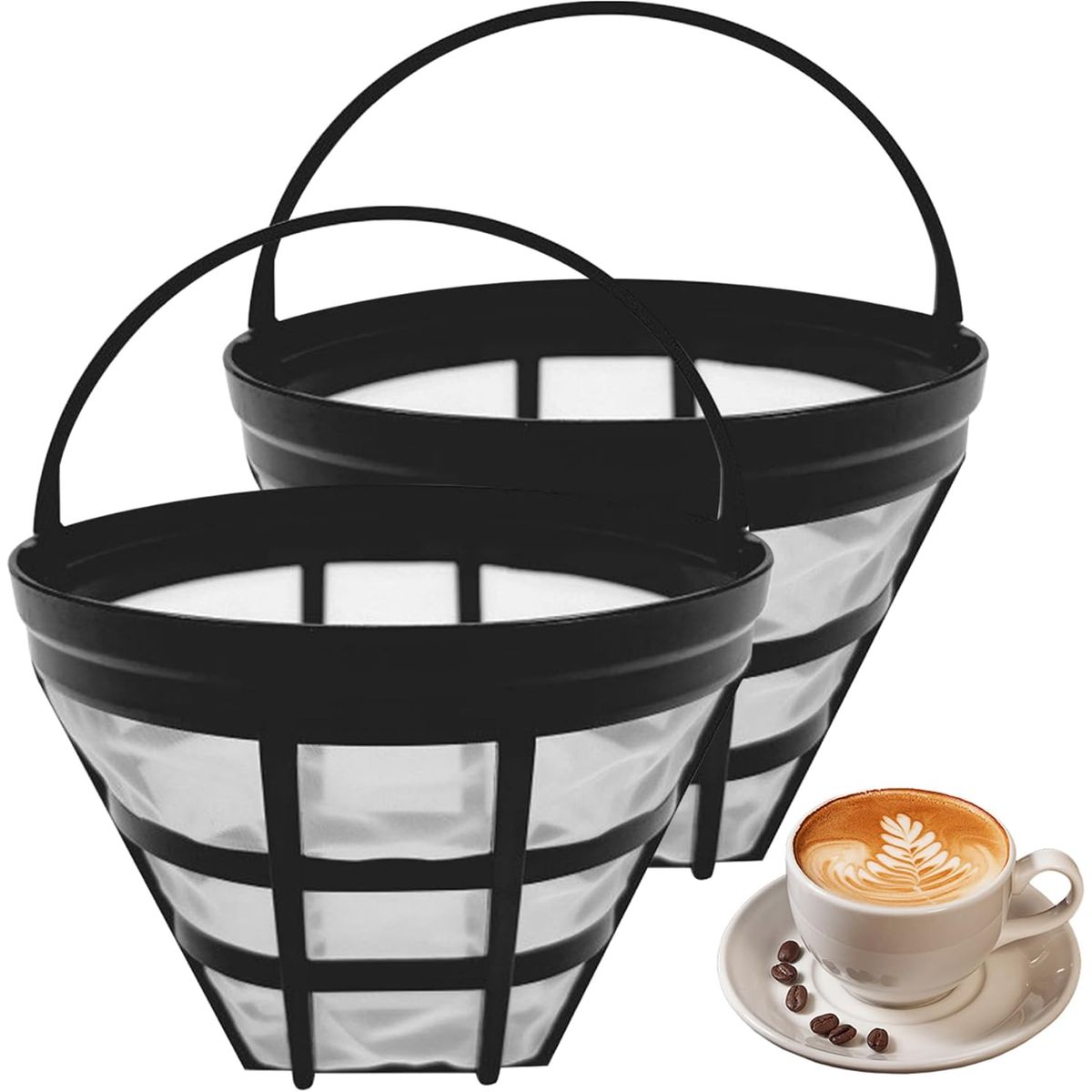 KUANGYE - 2x Filtro De Café Reutilizable Estilo