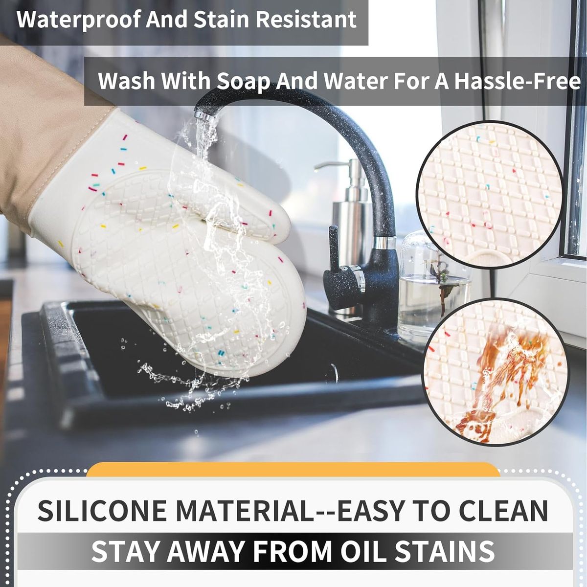 ATURE - Set Guante Manopla Antiquemaduras Para Horno 6 Piezas