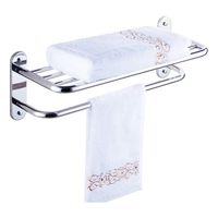 Porta Toallero Repisa 60 Cm Al Muro Baño Inoxidable