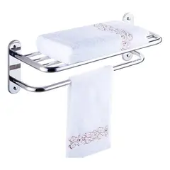 GENERICO - Porta Toallero Repisa 60 Cm Al Muro Baño Inoxidable