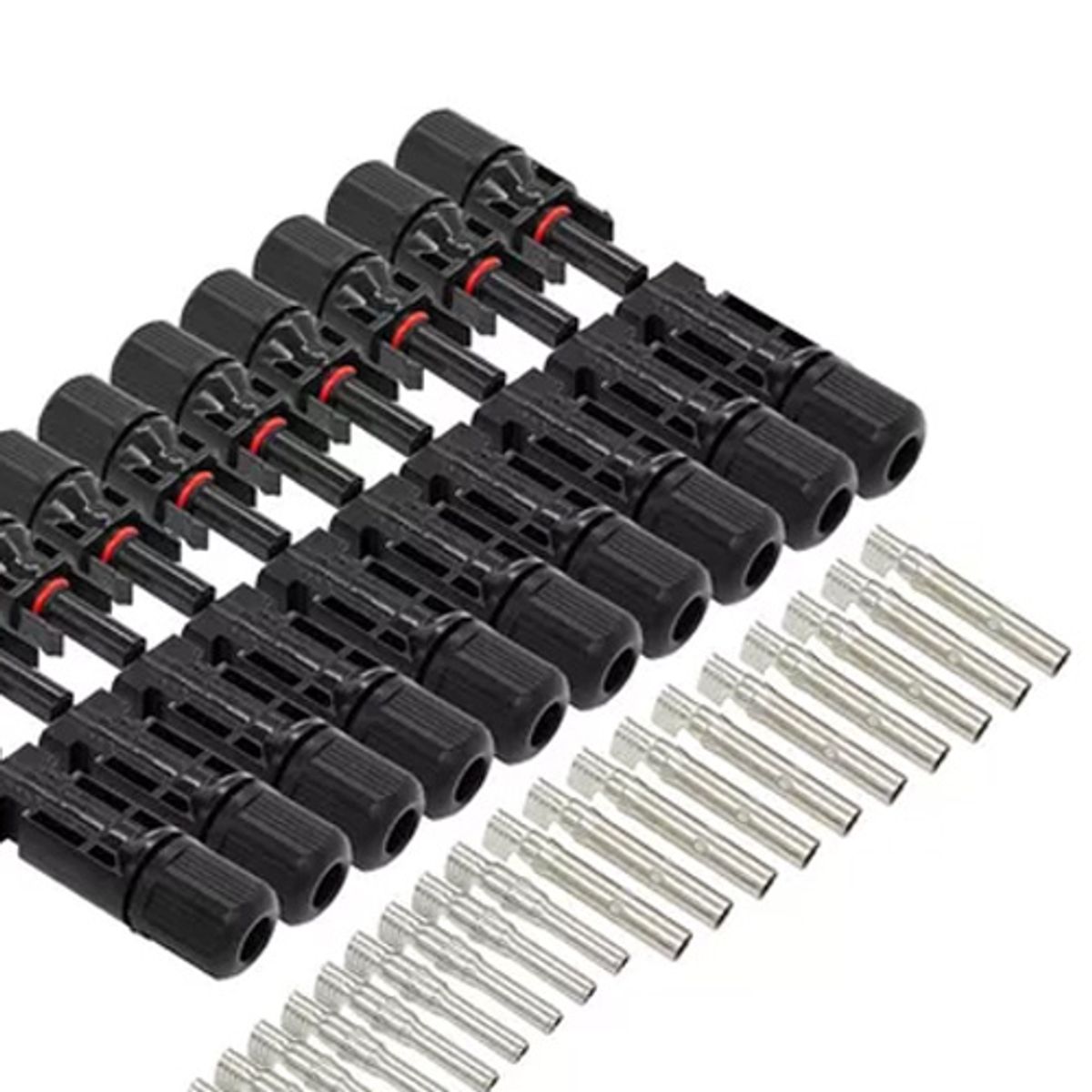 ATURE - Pack 10 De Conector Solar Fotovoltaico Mc4+llave Inglesa(Negro)