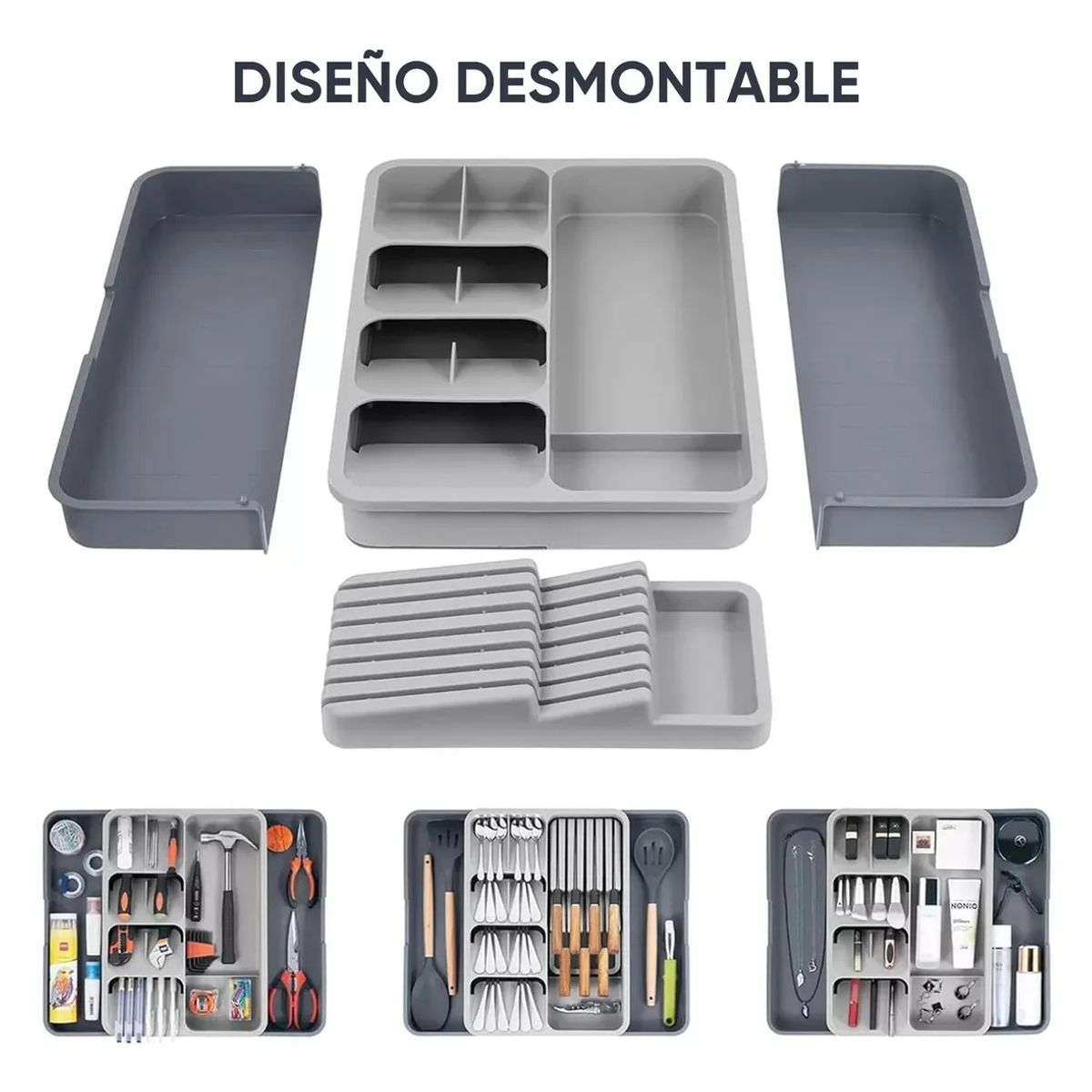 KUANGYE - Organizador De Cubiertos De Cocina Extensible Y Extraíble